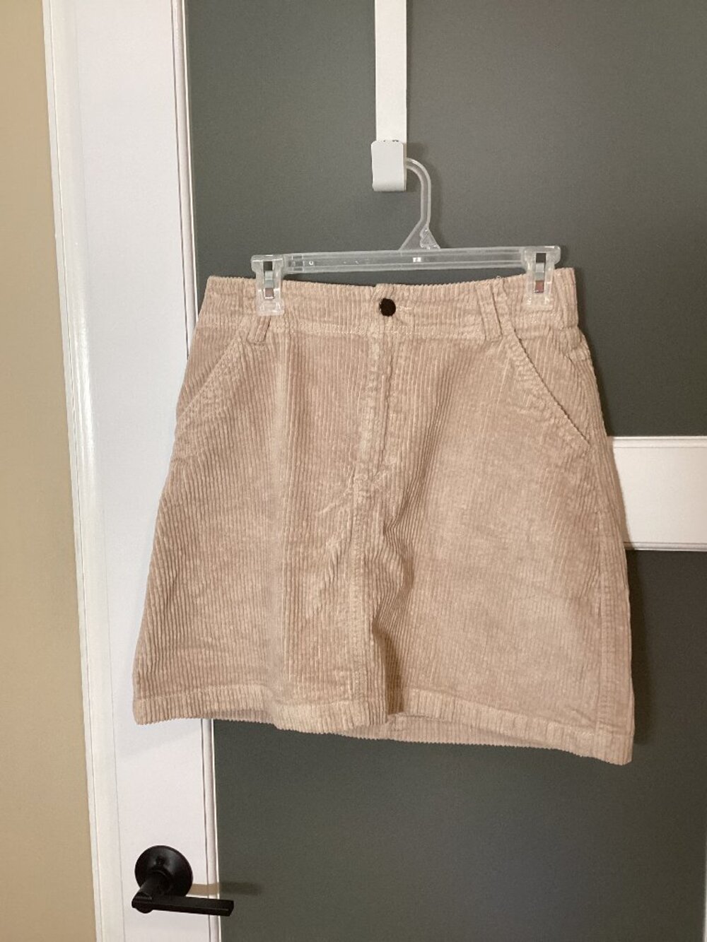 Pact Organic Cotton Classic Corduroy Mini Skirt Beige (Oatmeal) - Medium